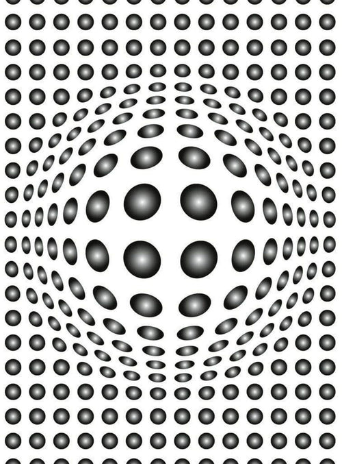 Wizard+Genius Dots Black And White Vlies Fotobehang 192x260cm 4 banen | Yourdecoration.be