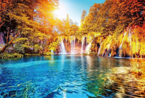 Wizard+Genius Waterfall And Lake In Croatia Vlies Fotobehang 384x260cm 8 banen | Yourdecoration.be