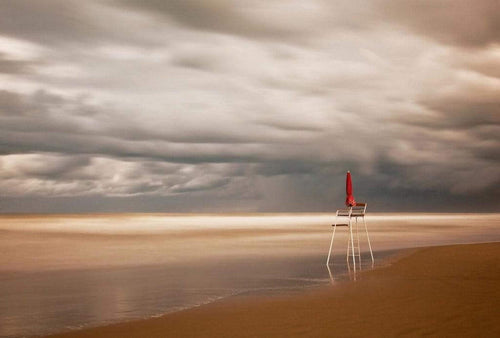 Wizard+Genius Chair at the Beach Vlies Fotobehang 384x260cm 8 banen | Yourdecoration.be