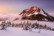 Wizard+Genius Snowy Mountain Peak Vlies Fotobehang 384x260cm 8 banen | Yourdecoration.be