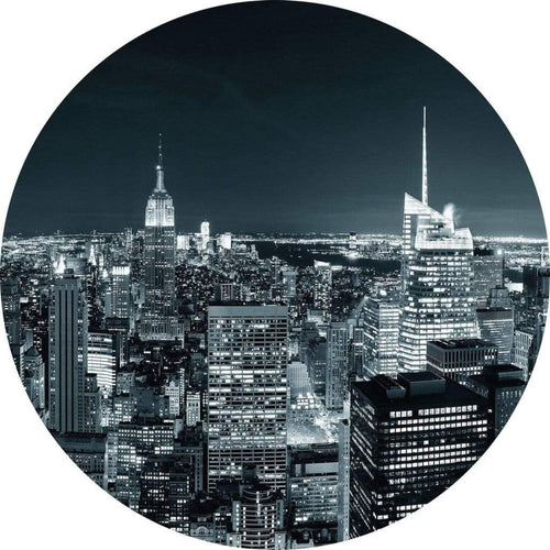 Wizard+Genius New York at Night II Vlies Fotobehang 140x140cm rond | Yourdecoration.be