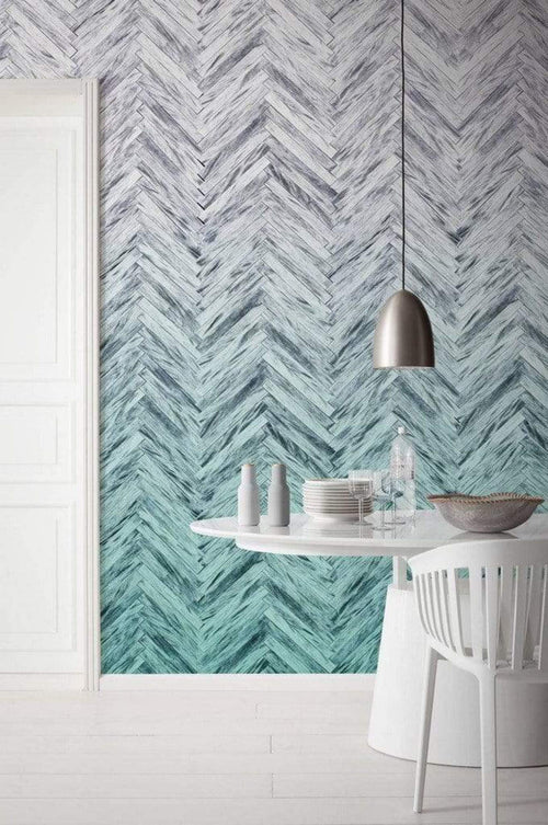 Komar Herringbone Mint Vlies Fotobehang 400x250cm 4 banen Sfeer | Yourdecoration.be