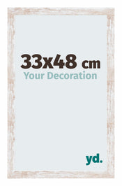 Catania MDF Fotokader 33x48cm White Wash Voorzijde Maat | Yourdecoration.be