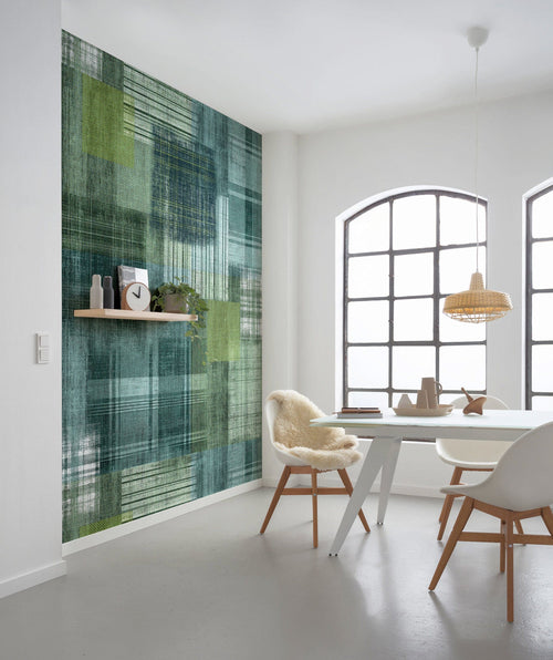 Komar Patchy Plaid Vlies Fotobehang 200x250cm 2 banen Sfeer | Yourdecoration.be