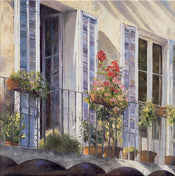 PGM CSO 46 Christian Sommer Balcon a Grasse Provence Kunstdruk 98x98cm | Yourdecoration.be