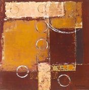 PGM SAD 14 David Sedalia Circles on red brown II Kunstdruk 70x70cm | Yourdecoration.be