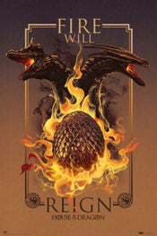 Poster House Of The Dragon Fire Will Reign 61x91 5cm Grupo Erik GPE5856 | Yourdecoration.be