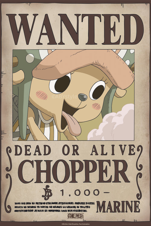 Poster One Piece Wanted Chopper Wano 38x52cm Abystyle GBYDCO647 | Yourdecoration.be