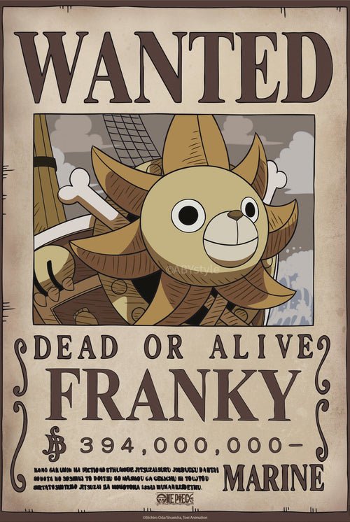 Poster One Piece Wanted Franky Wano 38x52cm Abystyle GBYDCO645 | Yourdecoration.be