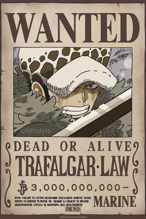 Poster One Piece Wanted Law Wano 38x52cm Abystyle GBYDCO626 | Yourdecoration.be