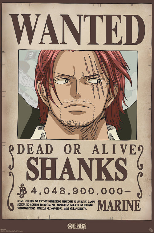 Poster One Piece Wanted Shanks Wano 38x52cm GBYDCO654 | Yourdecoration.be