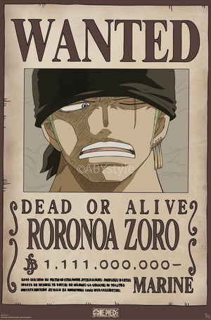 Poster One Piece Wanted Zoro Wano 61x91 5cm Abystyle GBYDCO619 | Yourdecoration.be