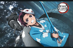 ABYstyle Demon Slayer Tanjiro & Urukodaki Poster 91,5x61cm | Yourdecoration.be