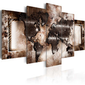 Artgeist Platinum map Canvas Schilderij 5 luik | Yourdecoration.be