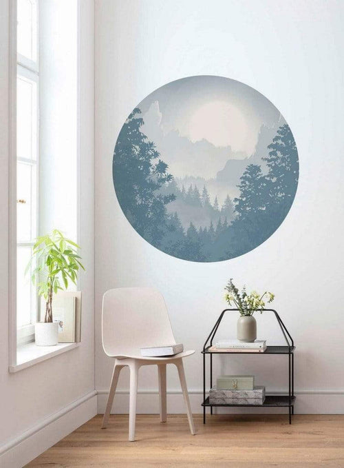 Komar Blue Valley Fotobehang 125x125cm Rond Sfeer | Yourdecoration.be