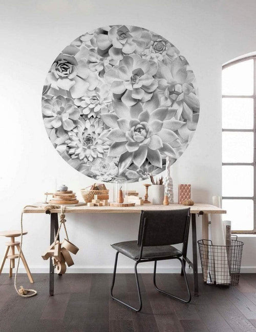 Komar Echeveria Fotobehang 125x125cm Rond Sfeer | Yourdecoration.be