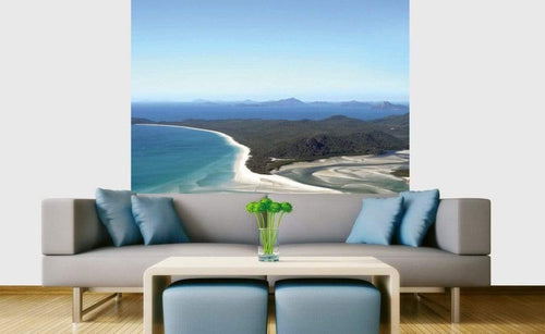 Dimex Aerial View of Beach Fotobehang 225x250cm 3 banen Sfeer | Yourdecoration.nl