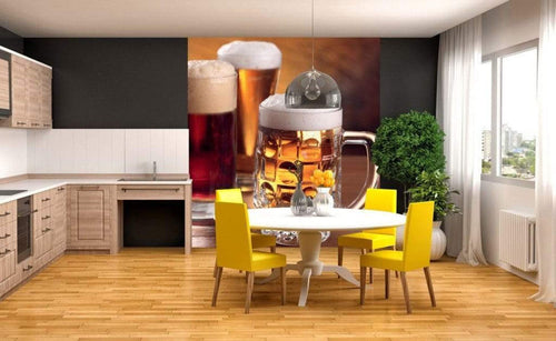 Dimex Beer Mugs Fotobehang 225x250cm 3 banen Sfeer | Yourdecoration.nl