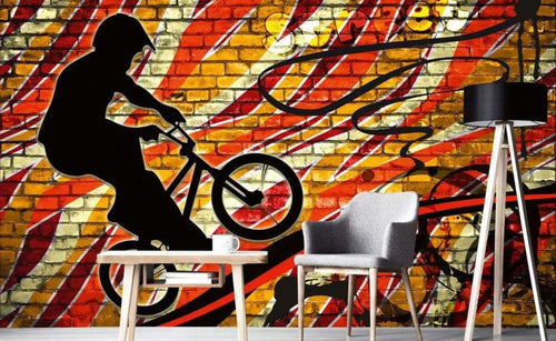 Dimex Bicycle Red Fotobehang 375x250cm 5 banen Sfeer | Yourdecoration.nl