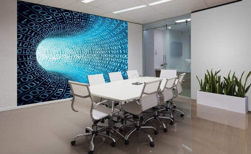 Dimex Binary Stream Fotobehang 225x250cm 3 banen Sfeer | Yourdecoration.nl