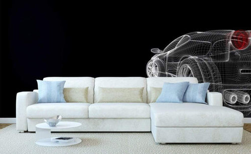 Dimex Car Model Dark Fotobehang 225x250cm 3 banen Sfeer | Yourdecoration.nl