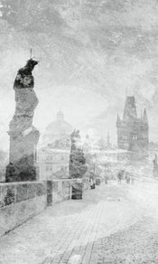 Dimex Charles Bridge Abstract II Fotobehang 150x250cm 2 banen | Yourdecoration.be