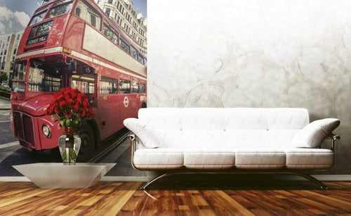 Dimex Double Decker Bus Fotobehang 150x250cm 2 banen Sfeer | Yourdecoration.nl