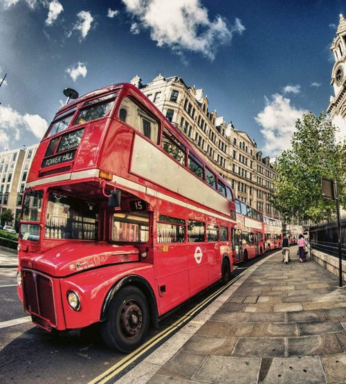 Dimex Double Decker Bus Fotobehang 225x250cm 3 banen | Yourdecoration.be