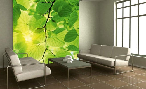 Dimex Green Leaves Fotobehang 225x250cm 3 banen Sfeer | Yourdecoration.nl