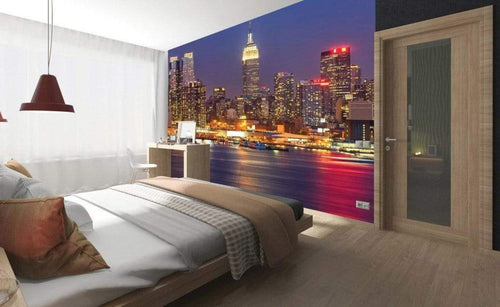 Dimex Manhattan at Night Fotobehang 225x250cm 3 banen Sfeer | Yourdecoration.be