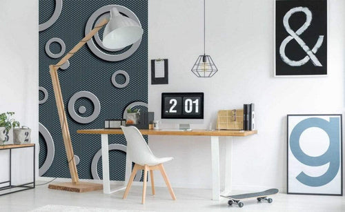 Dimex Metal Circles Fotobehang 150x250cm 2 banen Sfeer | Yourdecoration.be