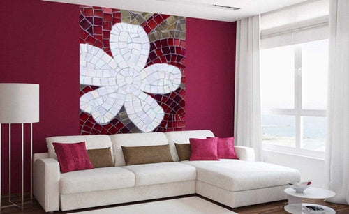 Dimex Red Mosaic Fotobehang 150x250cm 2 banen Sfeer | Yourdecoration.be