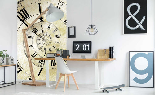 Dimex Spiral Clock Fotobehang 150x250cm 2 banen Sfeer | Yourdecoration.be