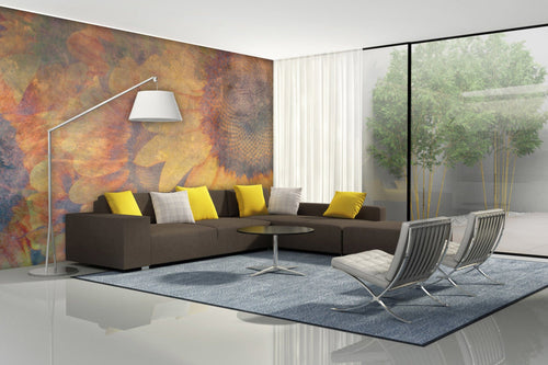 Dimex Sunflower Abstract Fotobehang 375x250cm 5 banen sfeer | Yourdecoration.be