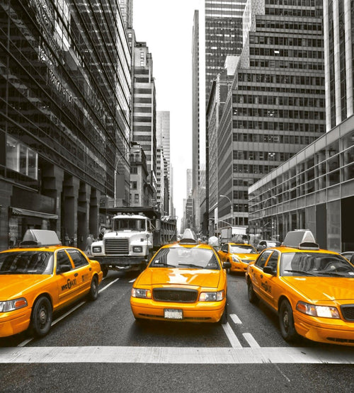 Dimex Yellow Taxi Fotobehang 225x250cm 3 banen | Yourdecoration.be