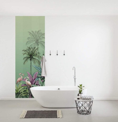 Komar Jungle Flamingo Vlies Fotobehang 100x280cm 2 banen Sfeer | Yourdecoration.be