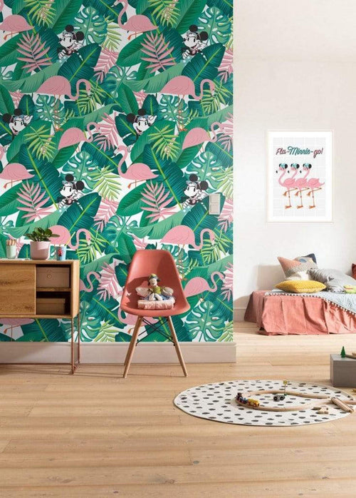 Komar Minnie Mouse Tropical Vlies Fotobehang 200x280cm 4 banen Sfeer | Yourdecoration.be