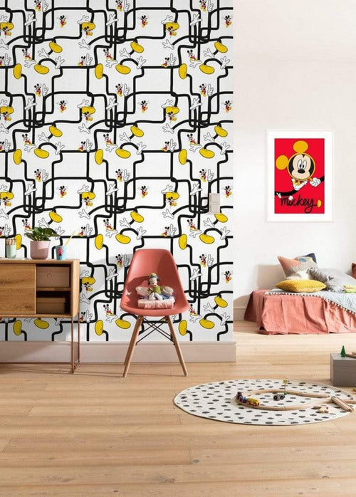 Komar Mickey Mouse Foot Labyrinth Vlies Fotobehang 200x280cm 4 banen Sfeer | Yourdecoration.be