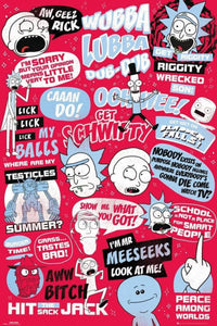 GBeye Rick and Morty Quotes Poster 61x91,5cm | Yourdecoration.be