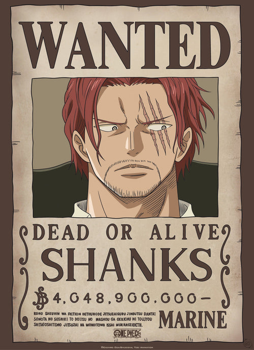 Gbeye Gbydco261 One Piece Wanted Shanks Poster 38x52cm | Yourdecoration.be