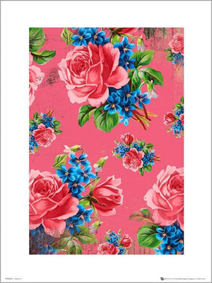 GBeye Vintage Flowers Pink Kunstdruk | Yourdecoration.be