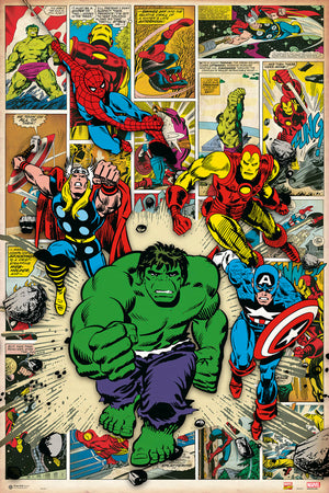 Grupo Erik GPE4786 Marvel Comics Here Come The Heroes Poster 61X91,5cm | Yourdecoration.be