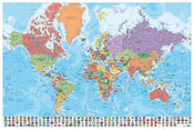 Grupo Erik GPE5044 Map World Es Physical Politic Poster 91,5X61cm | Yourdecoration.be