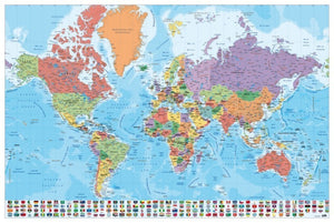 Grupo Erik GPE5044 Map World Es Physical Politic Poster 91,5X61cm | Yourdecoration.be