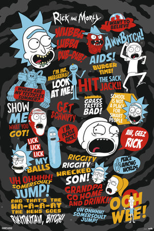 Grupo Erik GPE5241 Rick And Morty Quotes Poster 61X91,5cm | Yourdecoration.be