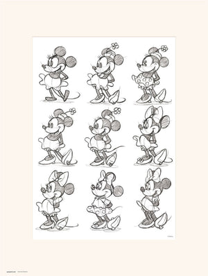 Grupo Erik Disney Minnie Sketch Kunstdruk 30X40cm | Yourdecoration.be