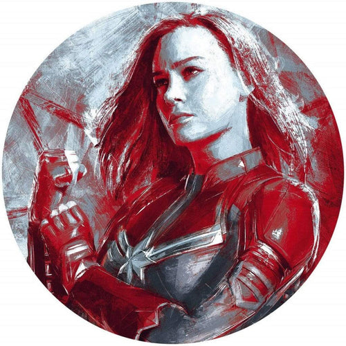 Komar Avengers Painting Captain Marvel Zelfklevend Fotobehang 125x125cm Rond | Yourdecoration.be