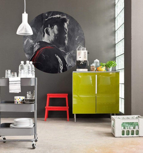 Komar Avengers Painting Thor Zelfklevend Fotobehang 125x125cm Rond Sfeer | Yourdecoration.be