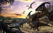 Komar Parasaurolophus Herd Vlies Fotobehang 450x280cm 9 Banen | Yourdecoration.be