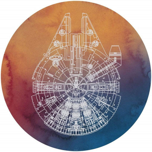 Komar Star Wars Millennium Falcon Zelfklevend Fotobehang 128x128cm Rond | Yourdecoration.be